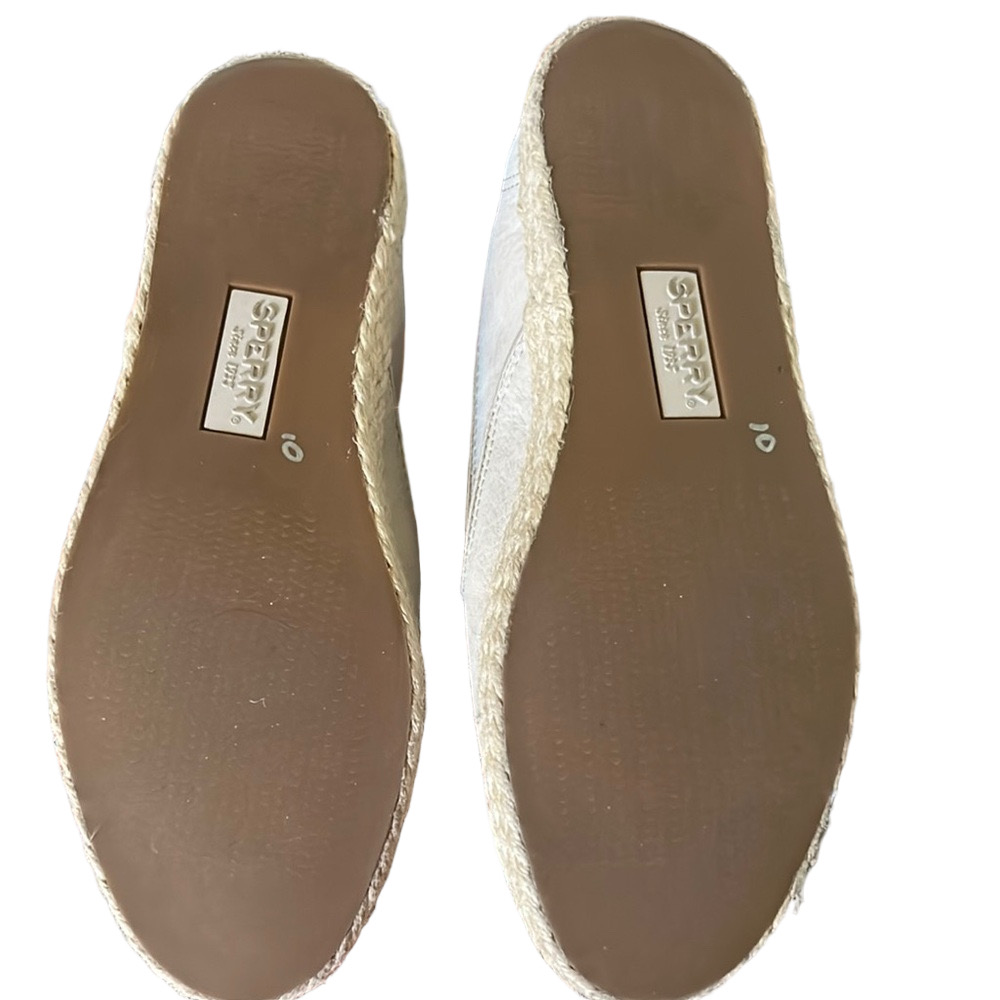Sperry top siders ecru twin Gore Slip-Ons with jute trim 8.5 new condition - Picture 6 of 7
